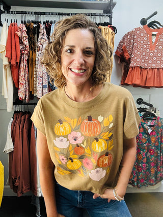 Boho Floral Pumpkin Tee