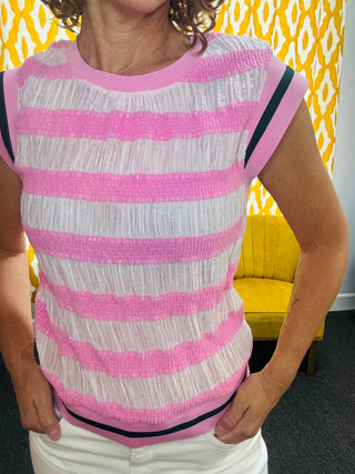 Pink Striped Top