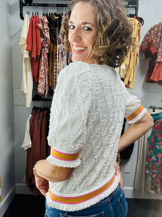 Cream Textured Top