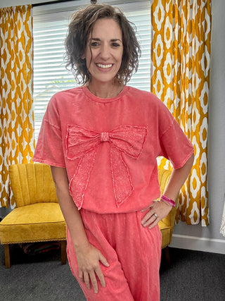 Coral Ribbon Shirt