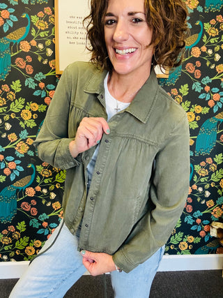 Olive Button Up Jacket