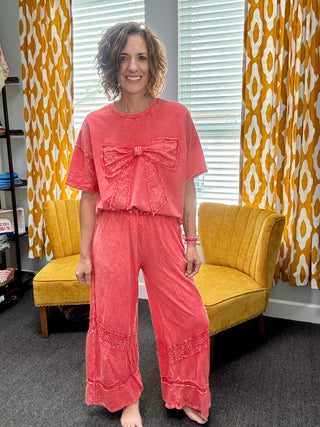Coral Ribbon Shirt