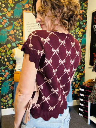 Burgundy Bow Top