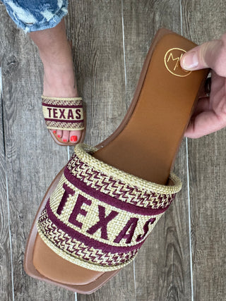 TEXAS Sandals - Burgundy
