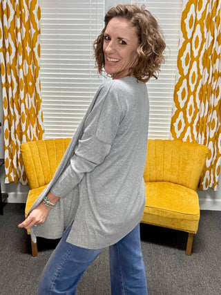 Heather Grey Cardigan