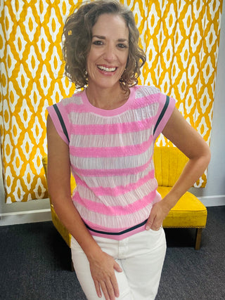 Pink Striped Top