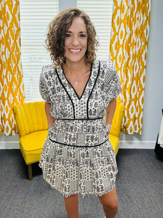 Cream Floral Dress