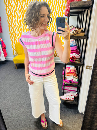 Pink Striped Top
