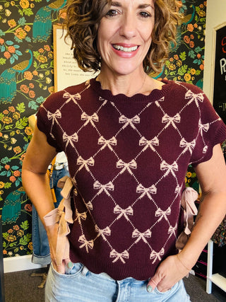 Burgundy Bow Top