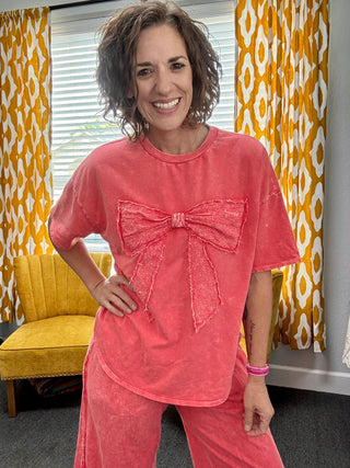 Coral Ribbon Shirt