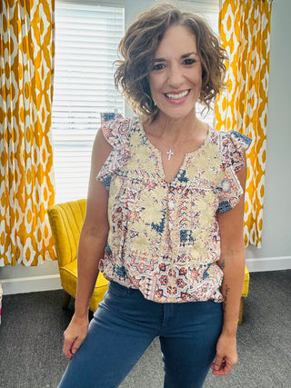 Denim Taupe SJ Top