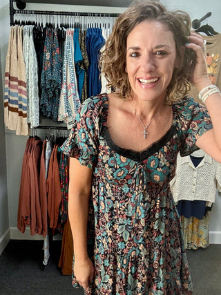Teal Meadow Dress