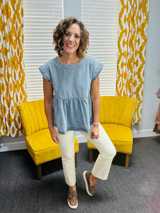 Braided Denim Top