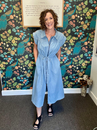 Stonewash Zip Dress