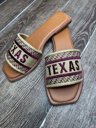 TEXAS Sandals - Burgundy