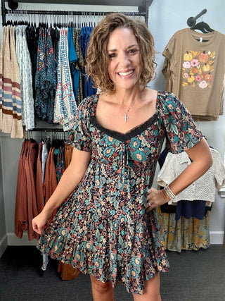 Teal Meadow Dress