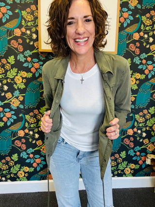 Olive Button Up Jacket