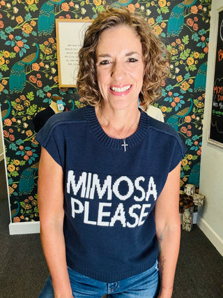 Navy Mimosa Please Sweater