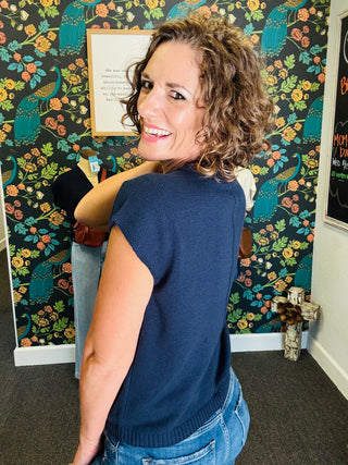 Navy Mimosa Please Sweater