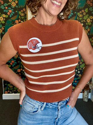 Caramel Spirit Striped Sweater