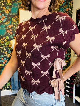 Burgundy Bow Top