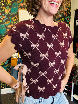 Burgundy Bow Top