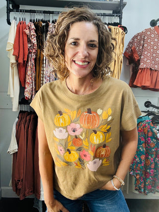 Boho Floral Pumpkin Tee
