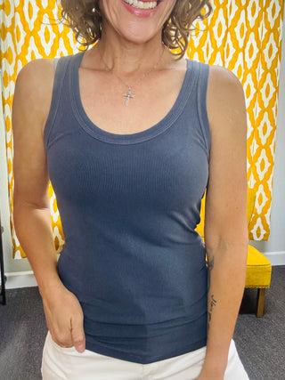 Charcoal Blue Tank