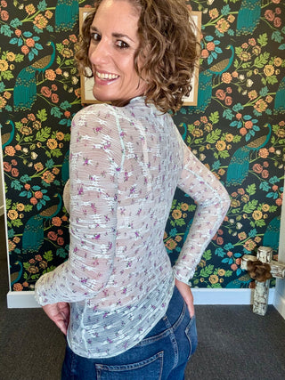 Misty Blue Sheer Top