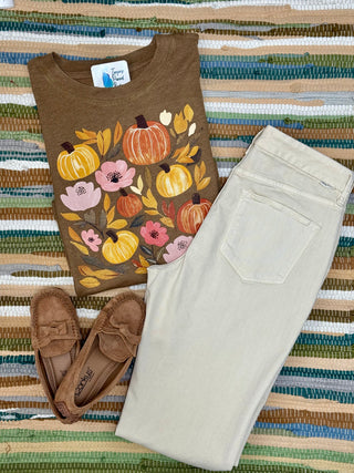 Boho Floral Pumpkin Tee