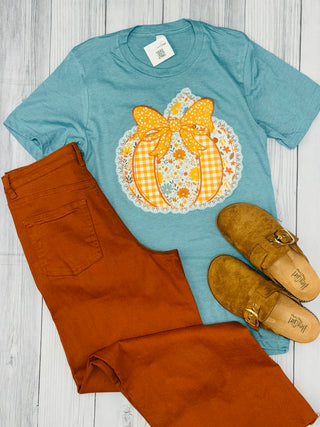 Preppy Floral Pumpkin Tee