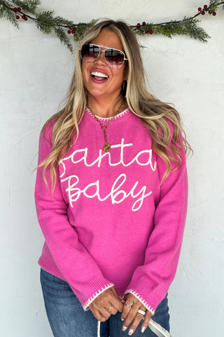 Santa Baby Pink Sweater