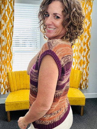 Autumn Stripe Sweater Tank