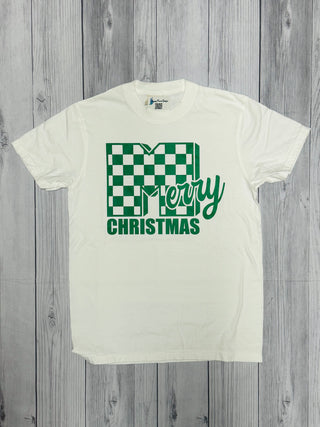 Checkered Merry Christmas Tee