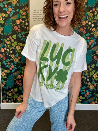 Lucky Because of Him Tee