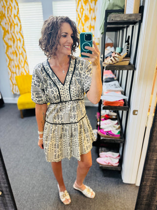 Cream Floral Dress