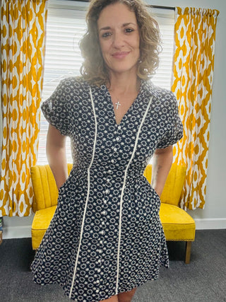 Navy Stitch Dress
