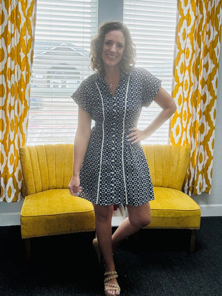 Navy Stitch Dress