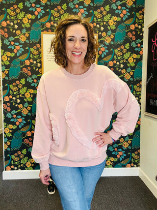 Rosé All Day Heart Pullover