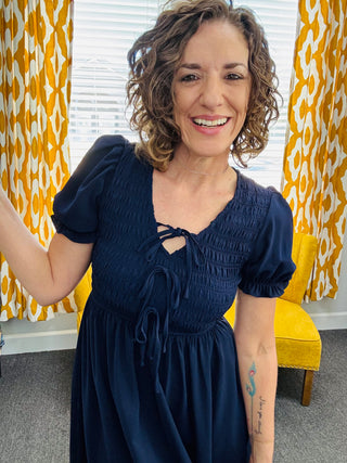 Twirl Navy Dress