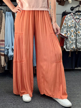Orange Flowy Pants