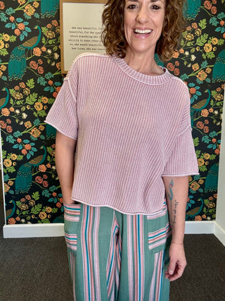 Rosewater Ribbed Top