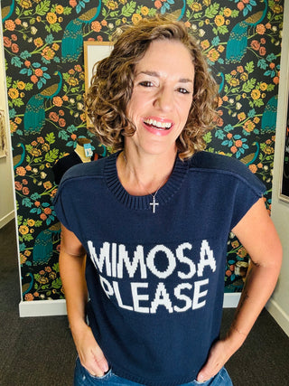 Navy Mimosa Please Sweater