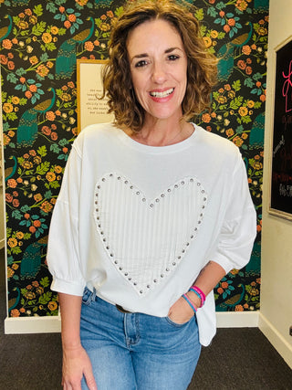 Sweet Studded Heart Top
