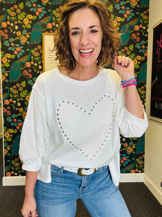 Sweet Studded Heart Top