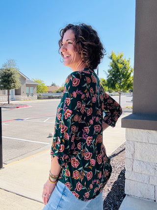 Hunter Floral Lizzy Top