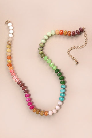 Teal Garden Beaded Necklace