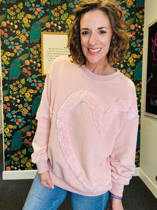 Rosé All Day Heart Pullover