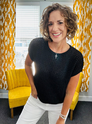 Black Crochet Top