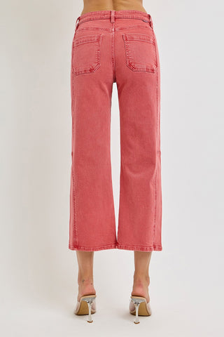 Brick Coral Crop Jeans